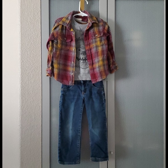 Toddler boys 3T flannel button long sleeve - Picture 2 of 4